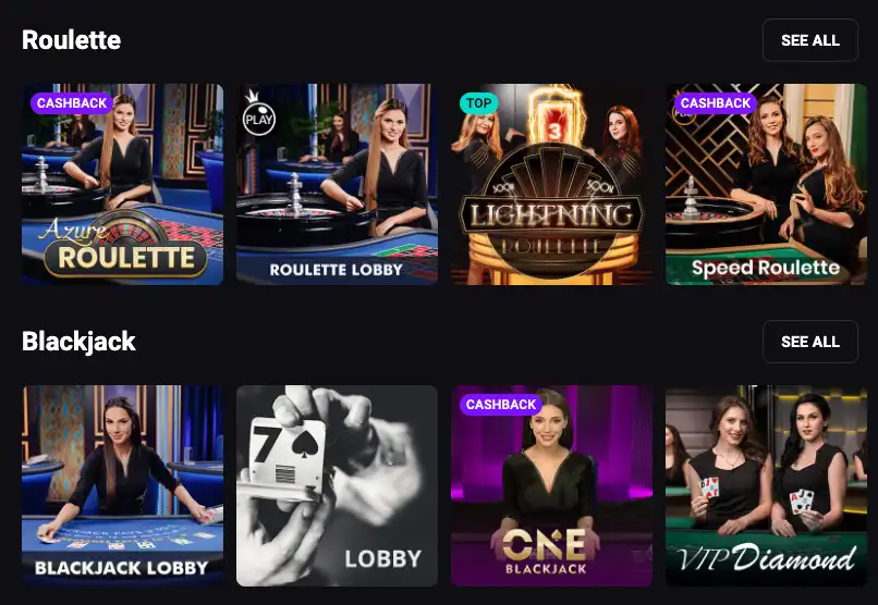 RollXO Casino Tischspiele